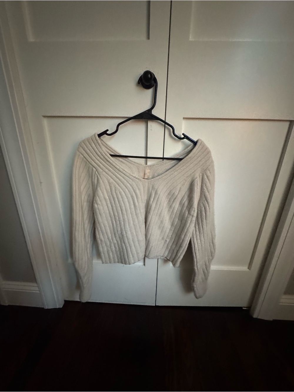 Merino Wool Blend Cream Sweater